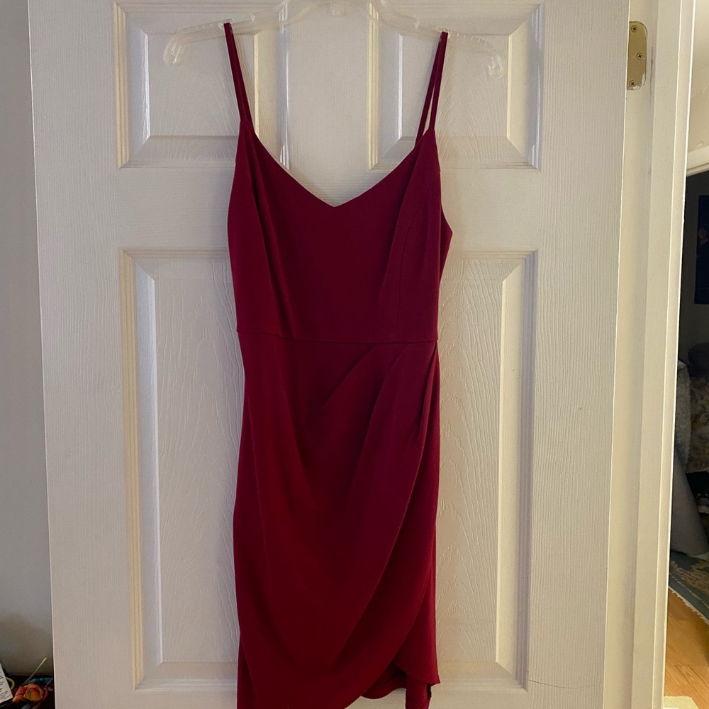 Elegant Red Spaghetti Strap Dress